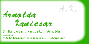 arnolda kanicsar business card